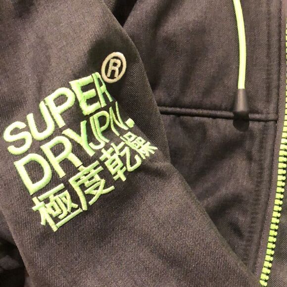 SUPERDRY WINDTREKKER Dark Grey Marl/Fluro Green Size Large NWT - Picture 5 of 9